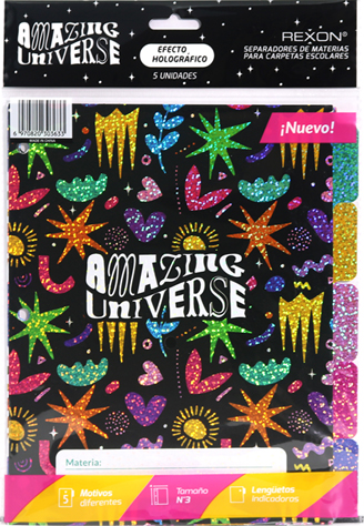 (0652**AM) SEPARADOR N3 REXON AMAZING UNIVERS - CARPETAS - SEPARADORES ESCOLARES/A4