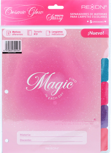 (0652**CG) SEPARADOR N�3 REXON COSMIC GLOW - CARPETAS - SEPARADORES ESCOLARES/A4
