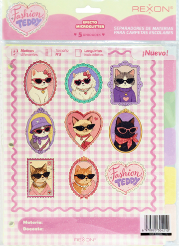 (0652**FA) SEPARADOR N�3 REXON FASHION TEED - CARPETAS - SEPARADORES ESCOLARES/A4