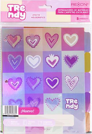 (0652**TR) SEPARADOR N3 REXON TRENDY - CARPETAS - SEPARADORES ESCOLARES/A4