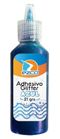 (10105**AZ) ADHESIVO EZCO C/GLITTER AZUL - ADHESIVOS - ADHESIVOS