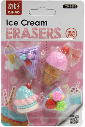 (10507D) GOMA FANTASIA POSTRES X4 98393 - GOMAS DE BORRAR - GOMAS