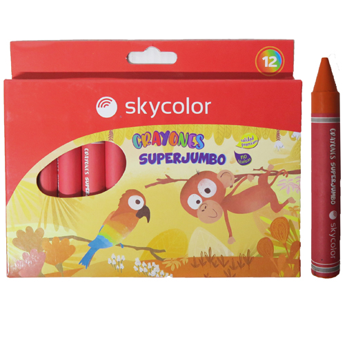 (12002U) CRAYON SKYCOLOR SUPER JUMBO X12 - CERAS/CRAYONES - CERAS/CRAYONES