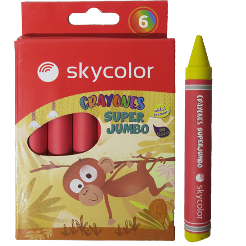 (12002Y) CRAYON SKYCOLOR SUPER JUMBO X6 - CERAS/CRAYONES - CERAS/CRAYONES