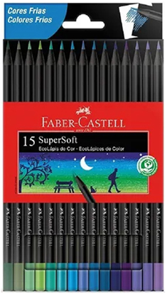 (120122F) LAPICES FABER C.SUPERSOFT FRIO X15 - LAPICES COLOR - LAPICES COLOR