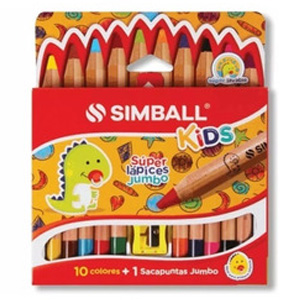 LAPICES SIMBALL KIDS JUMBO + SA X10 - LAPICES COLOR - LAPICES COLOR