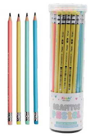 (12505K) LAPIZ GRAFITO KIRUKI PASTEL C/G - LAPICES GRAFITO - LAPICES GRAFITO