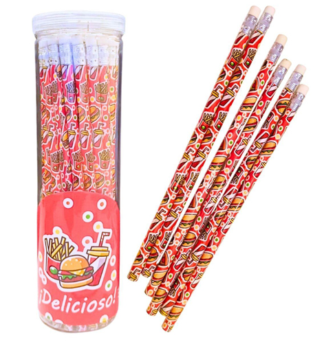 (1250FF) LAPIZ NEGRO FAST FOOD C/GOMITA 344 - LAPICES GRAFITO - LAPICES GRAFITO
