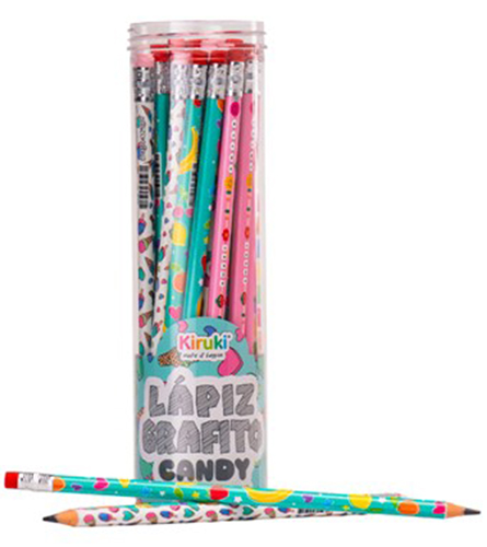 (12807) LAPIZ GRAFITO KIRUKI CANDY C/G - LAPICES GRAFITO - LAPICES GRAFITO