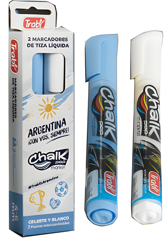 (135670) MARCADOR TRA CHALK POP 4/6 X2 ARGEN - MARCADORES - MARCADOR PIZARRA