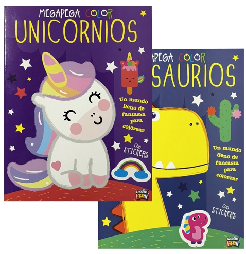 (147354) LIBRO FUN MEGAPEGA COLOR DINO/UNICO - LIBROS - LIBROS