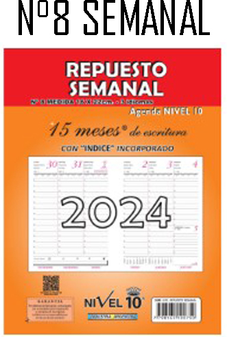 (15141) REP.AG NIVEL Nº8 SEM.3498 - AGENDAS 2024 - REPUESTOS/CALENDARIO