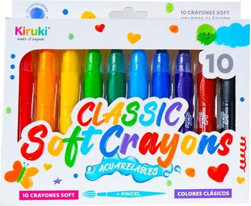 (15170C) CRAYON KIRUKI SOFT CLASIC ACUAR X10 - CERAS/CRAYONES - CERAS/CRAYONES