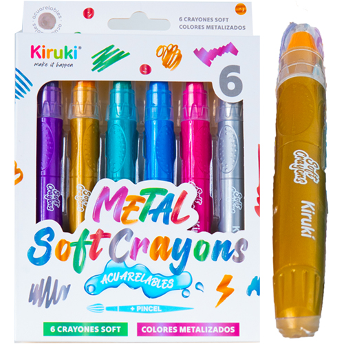 (15170M) CRAYON KIRUKI SOFT METAL ACUAREL X6 - CERAS/CRAYONES - CERAS/CRAYONES