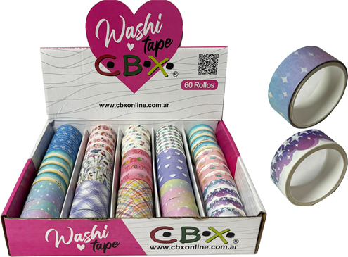 (153677) ROLLO CINTA WASHI TAPE CBX S.1.2 - LINEA ARTISTICA - WASHI TAPE