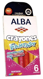 (154004) CRAYON ALBA X6 FANTASY FLUO+GLITTER - CERAS/CRAYONES - CERAS/CRAYONES