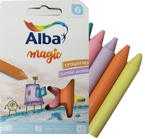 (154224) CRAYON ALBA X6 JUMBO PASTEL - CERAS/CRAYONES - CERAS/CRAYONES