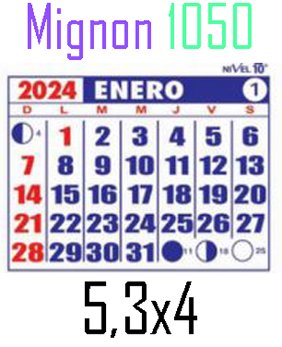 (15498) CALENDARIO NIVEL 1050 MIGNON 5.3X4. - AGENDAS 2024 - REPUESTOS/CALENDARIO