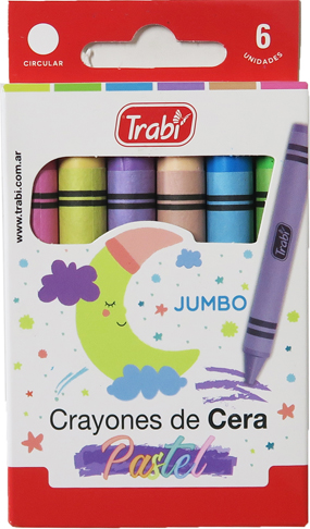 (155070) CRAYON TRA X6 JUMBO PASTEL - CERAS/CRAYONES - CERAS/CRAYONES