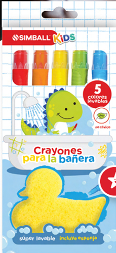 (15525B) CRAYON SIMBALL KIDS DE BA�O X5 - CERAS/CRAYONES - CERAS/CRAYONES