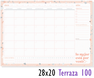 (15599) PLANIF.FW 28X20 TERRAZO C/IMAN - AGENDAS 2022 - REPUESTOS/CALENDARIO