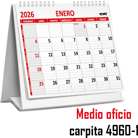 (15876) PLANIF.R 4960/1 1/2 OF RO CARPITA - AGENDAS - REPUESTOS/CALENDARIO