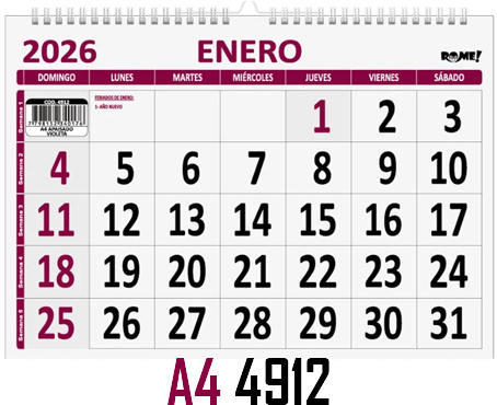 (15879G) PLANIF.R 4912 A4 APAI.VI NUM.GDES - AGENDAS - REPUESTOS/CALENDARIO