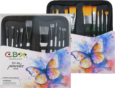 (158949) PINCEL CBX.X10 SURT ROSE E/ESTUCHE - PINCELES Y RODILLOS - PINCELES