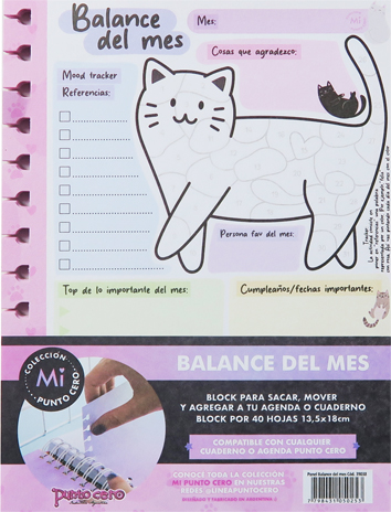 (16172) REP.AG PC 13X18 BALANCE D/MES INTEL - AGENDAS - REPUESTOS/CALENDARIO