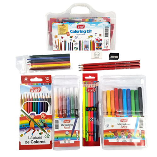 (162011C) VALIJA TRA COLORING KIT 46PZAS - MARCADORES - MARCADOR VARIOS