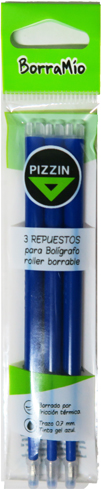 (164045) REPUESTO P/ROLLER PIZZ.BORRAM.AZ X3 - BOLIGRAFOS - REPUESTOS BOLIGRAFOS/ROLLER