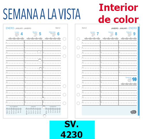 (16472) REP.AG R N�8 4230 SEMANAL COLOR - AGENDAS - REPUESTOS/CALENDARIO
