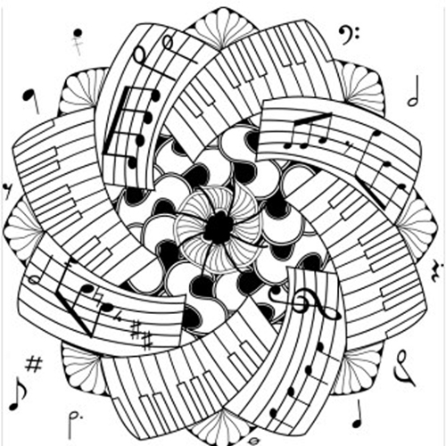 (1648**437) BASTIDOR 40X40 MANDALA MUSICAL 437 - LINEA ARTISTICA - BASTIDORES