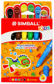 (165027) MARCADOR SIMBALL X 6 KIDS - MARCADORES - MARCADOR ESCOLAR