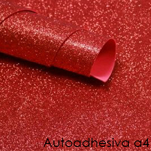 (1669**ROJ) GOMALINA A4 GLITTER X5 ROJO 34 - GOMA EVA/CORCHO - GLITTER