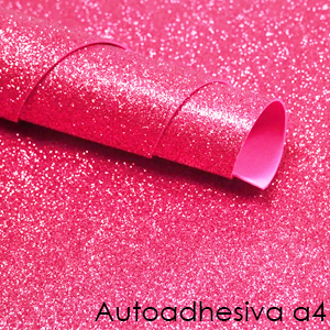 (1669**ROS) GOMALINA A4 GLITTER X5 ROSA 22 - GOMA EVA/CORCHO - GLITTER