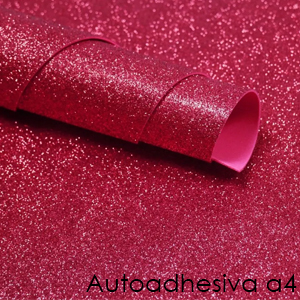 (1669**ROSF) GOMALINA A4 GLITTER X5 ROSA FUER.29 - GOMA EVA/CORCHO - GLITTER