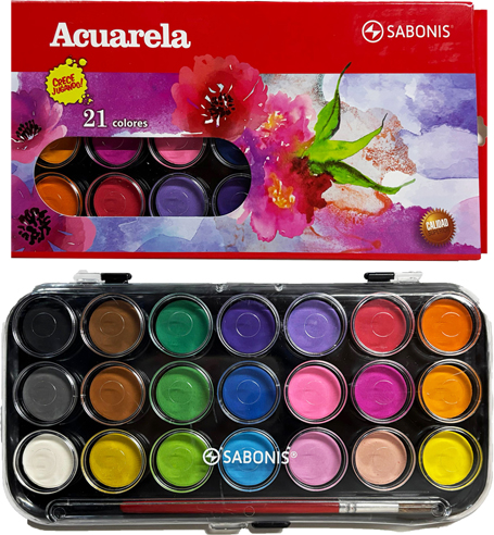 (172068) ACUARELA SA X21 E/RIG.+PINCEL - LINEA ARTISTICA - ACUARELAS