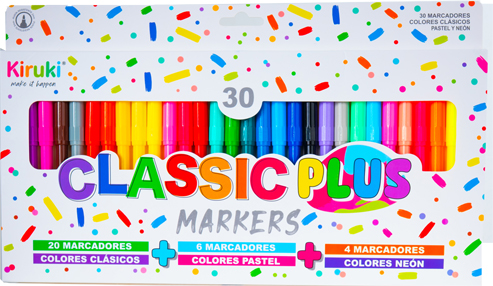 (172922) MARCADOR KIRUKI X30 CL/PAS/FLUO - MARCADORES - MARCADOR ESCOLAR