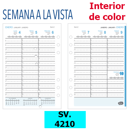 (17370) REP.AG R N�7 4210 SEMANAL COLOR - AGENDAS - REPUESTOS/CALENDARIO