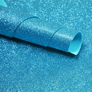 (1769**CE) GOMALINA A4 GLITTER X10 CELESTE - GOMA EVA/CORCHO - GLITTER