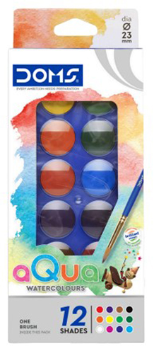 (177082) ACUARELA DOMS X12 E/RIG.+PINC - LINEA ARTISTICA - ACUARELAS