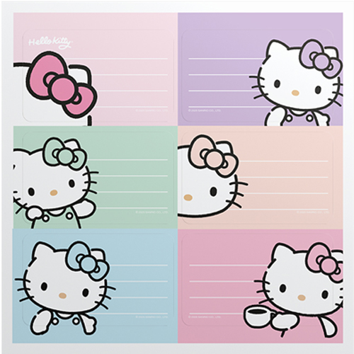 (1800**HK) ETIQUETAS MOO HELLO KITTY (2X6) - ETIQUETAS - ETIQUETAS ESCOLARES