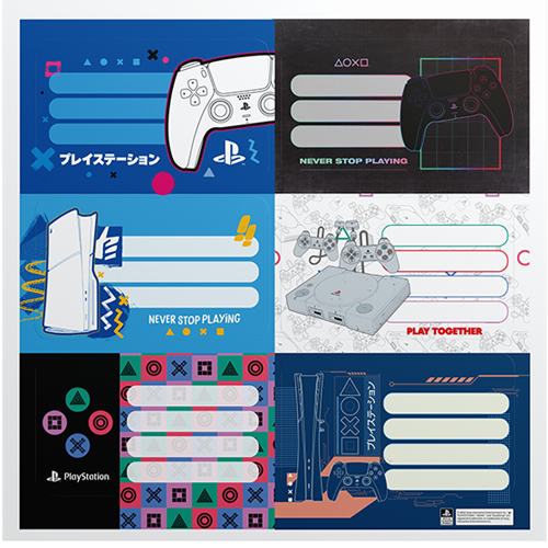 (1800**PS) ETIQUETAS MOO PLAYSTATION(2X6) - ETIQUETAS - ETIQUETAS ESCOLARES