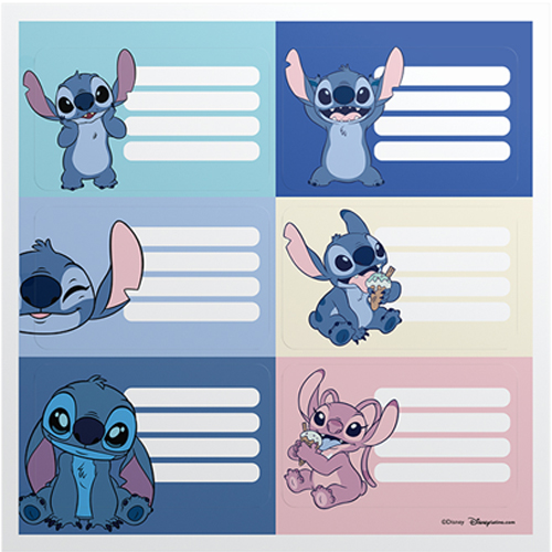 (1800**ST) ETIQUETAS MOO STITCH (2X6) - ETIQUETAS - ETIQUETAS ESCOLARES