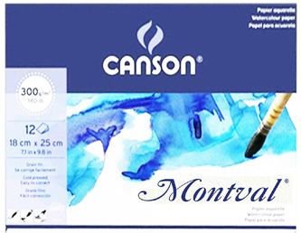 (180066) BLOCK CANSON MONTVAL AQ A4 AP.300GR - LINEA ARTISTICA - VARIOS ARTISTICA