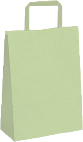 (18120**PIS) BOLSA F 14X8X20 COLOR PISTACCHIO - BOLSAS/PAPELES/MOOS - BOLSAS