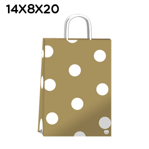 (18123**WD) BOLSA F 14X8X20 WHITE DOTS - BOLSAS/PAPELES/MOOS - BOLSAS