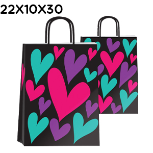 (18127**AC) BOLSA F 22X10X30 AMOR A COLOR - BOLSAS/PAPELES/MOOS - BOLSAS