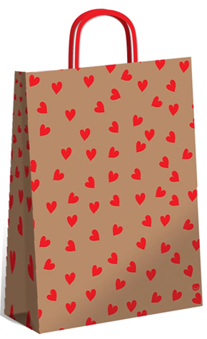 (18127**CO) BOLSA F 22X10X30 CORAZON - BOLSAS/PAPELES/MO�OS - BOLSAS